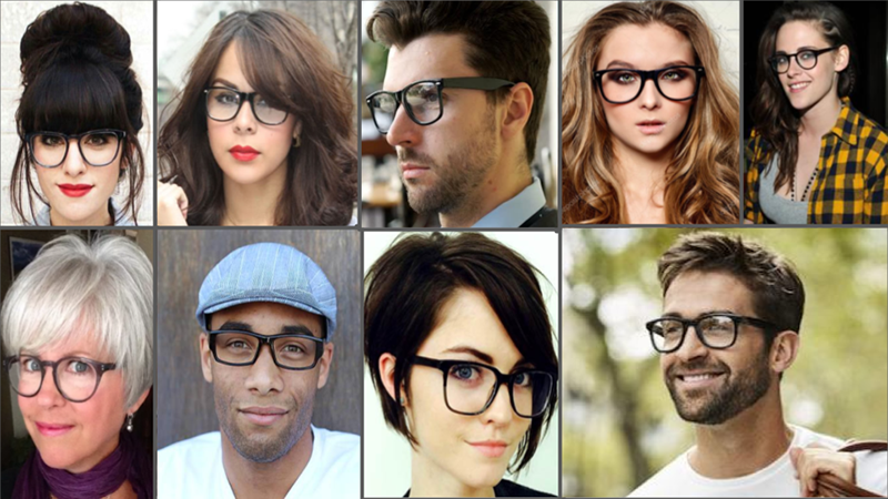 Oversized black frame glasses