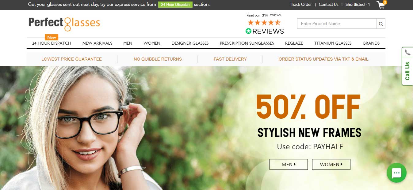 Perfect Glasses UK Website
